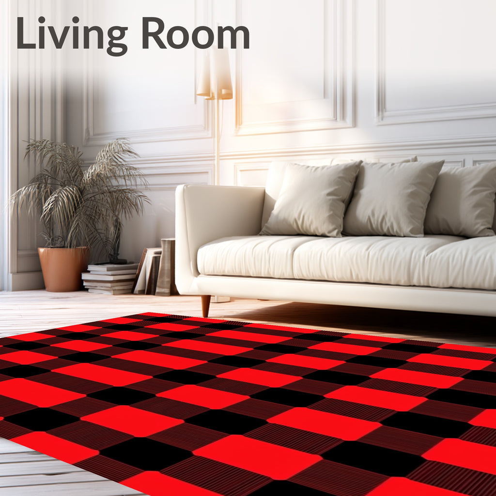 Crimson Tartan Checks Rug
