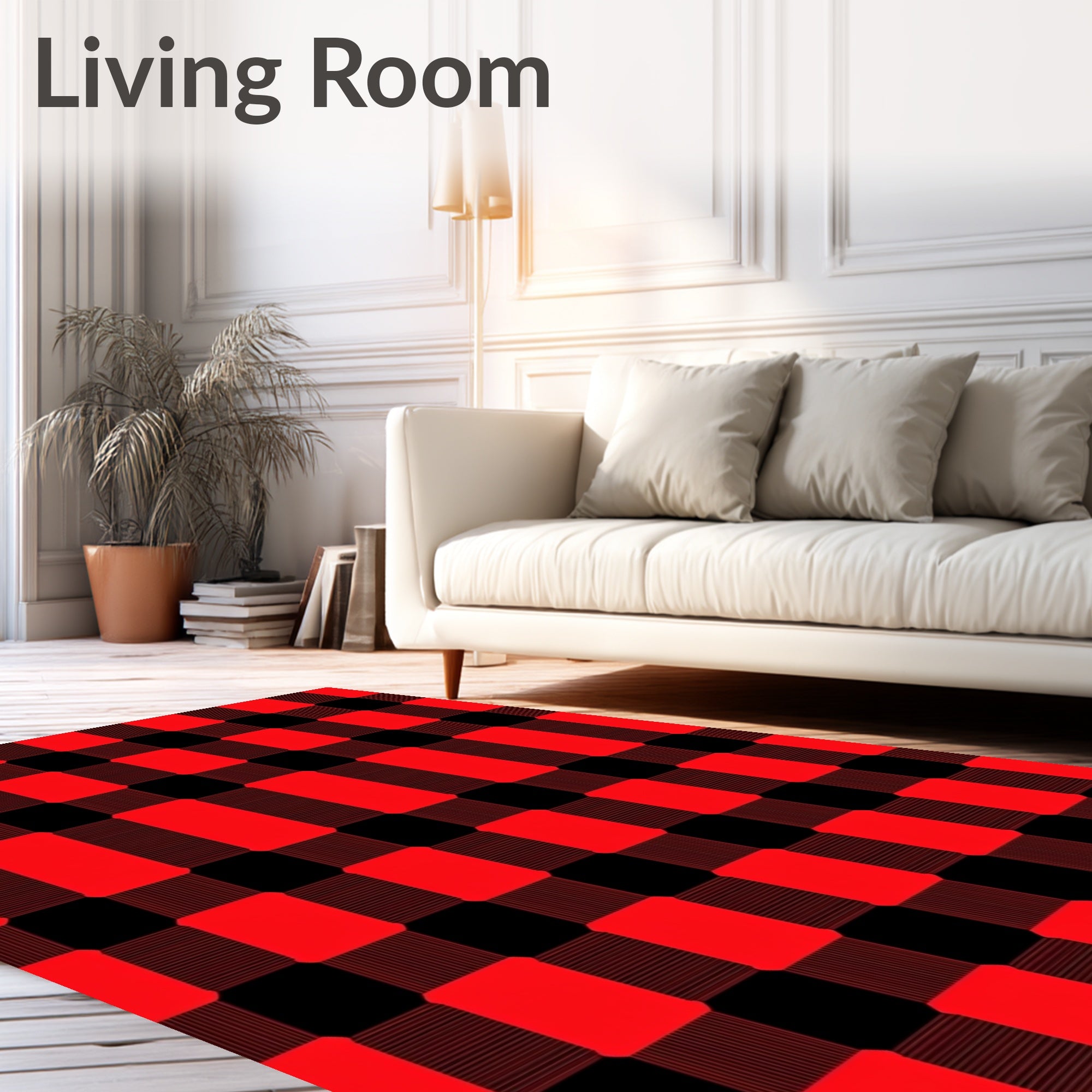 Crimson Tartan Checks Rug