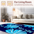 Aqua Leaf Bold Pattern Rug