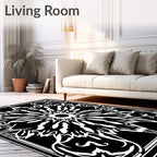 Elegant Floral Inverted Mandala Design Rug