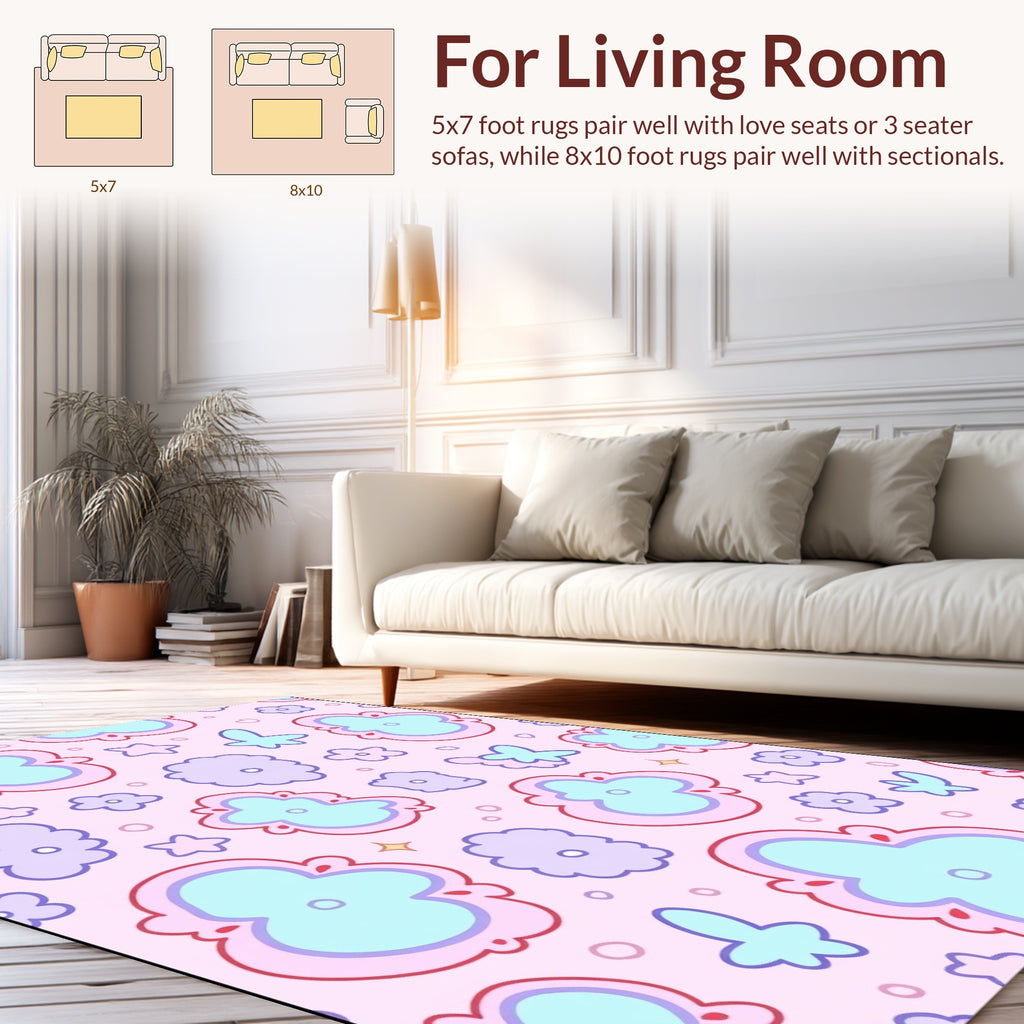 Pastel Floral Cloud Pattern Rug