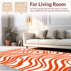 Bold Orange Wavy Stripe Pattern Rug