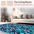 Bold Abstract Tribal Deco Teal Rug