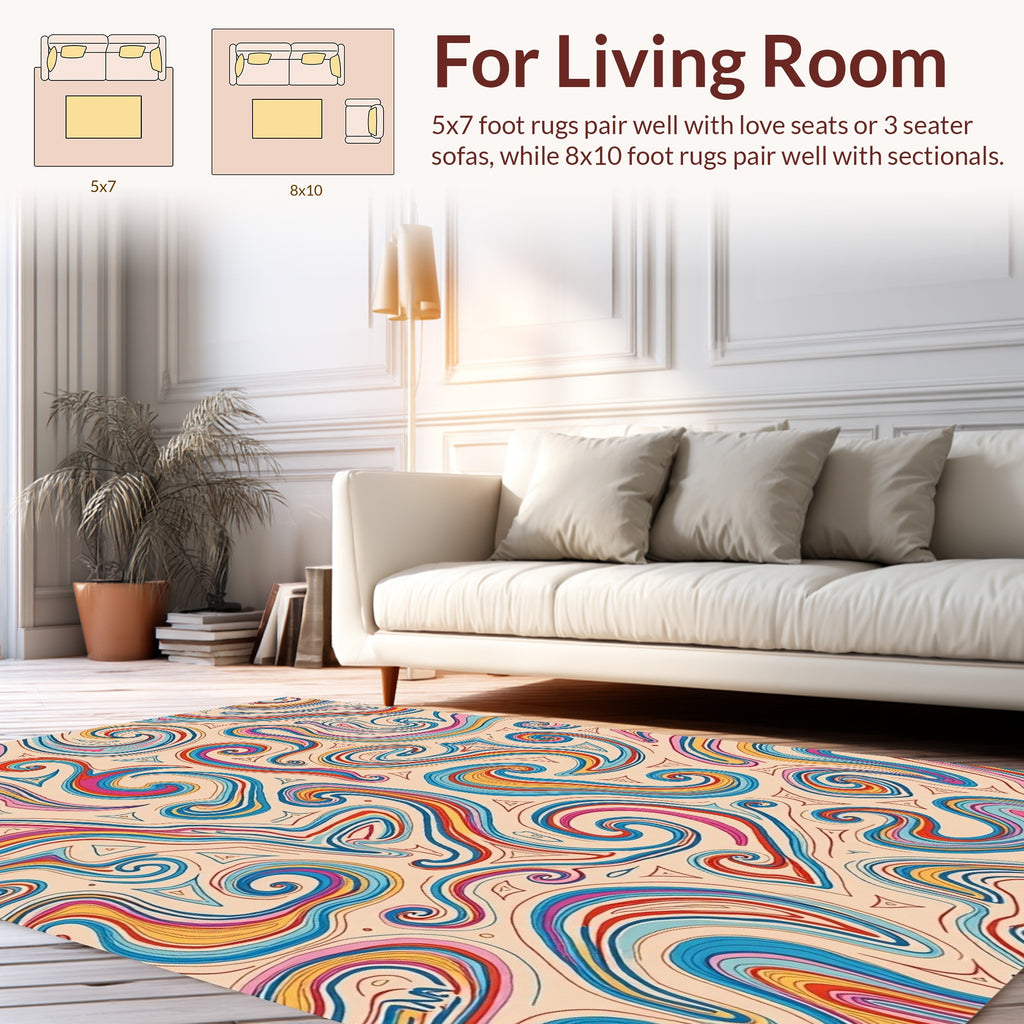 Colorful Swirl Abstract Pattern Rug
