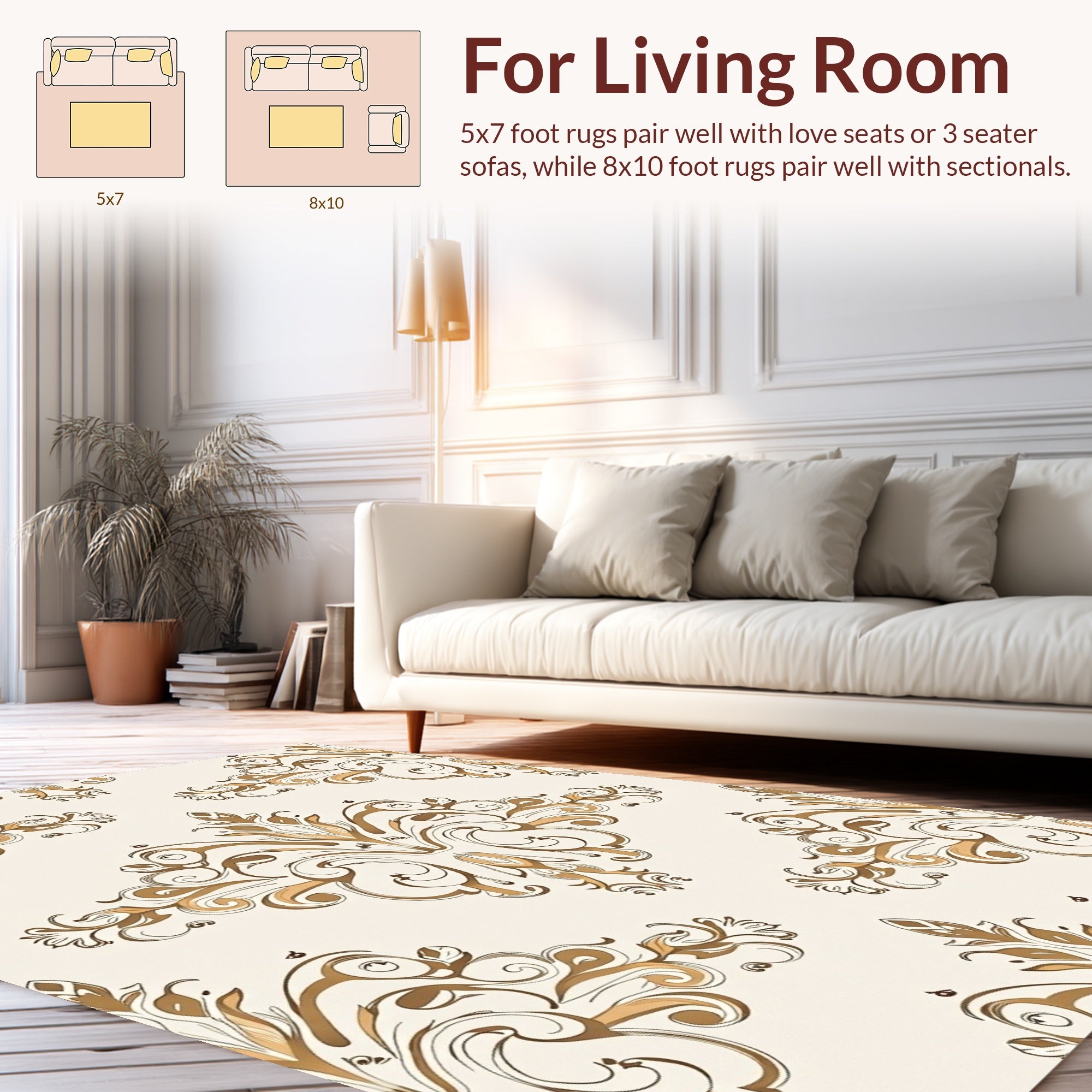 Regal Ornate Floral Pattern Rug