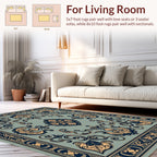 Ornate Scrollwork Floral Pattern Design Rug