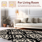 Cream Floral Damask Pattern Rug