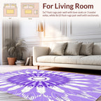 Purple White Floral Mandala Design Rug
