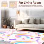 Pastel Rainbow Cloud Star Pattern Rug