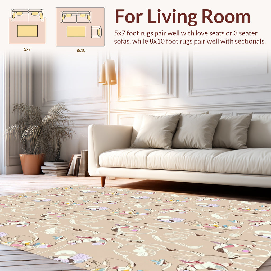 Abstract Whimsical Doodle Patterns Rug