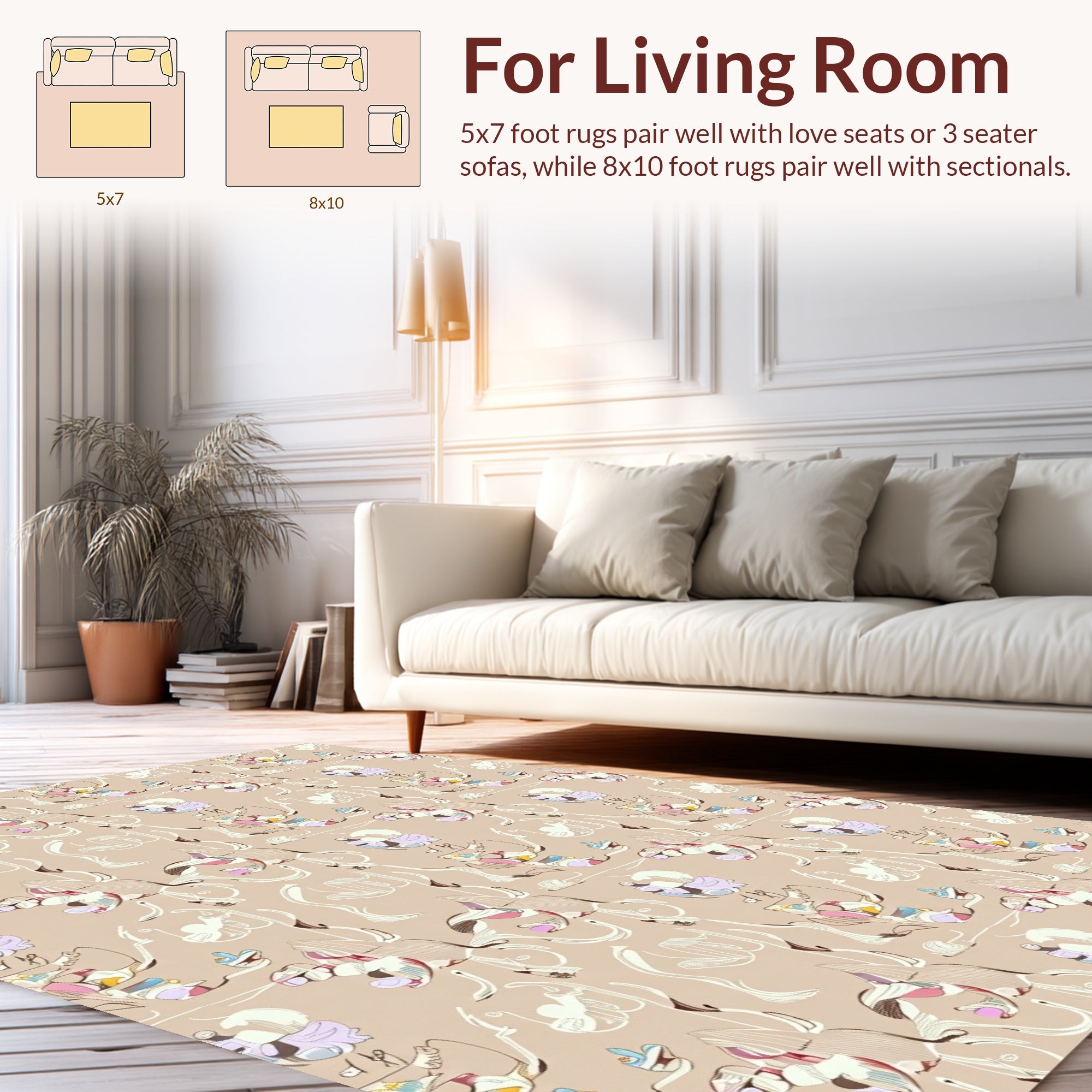 Abstract Whimsical Doodle Patterns Rug