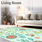 Whimsical Spring Birds Nests Rug