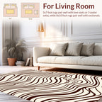 Cream And Brown Swirl Pattern Rug