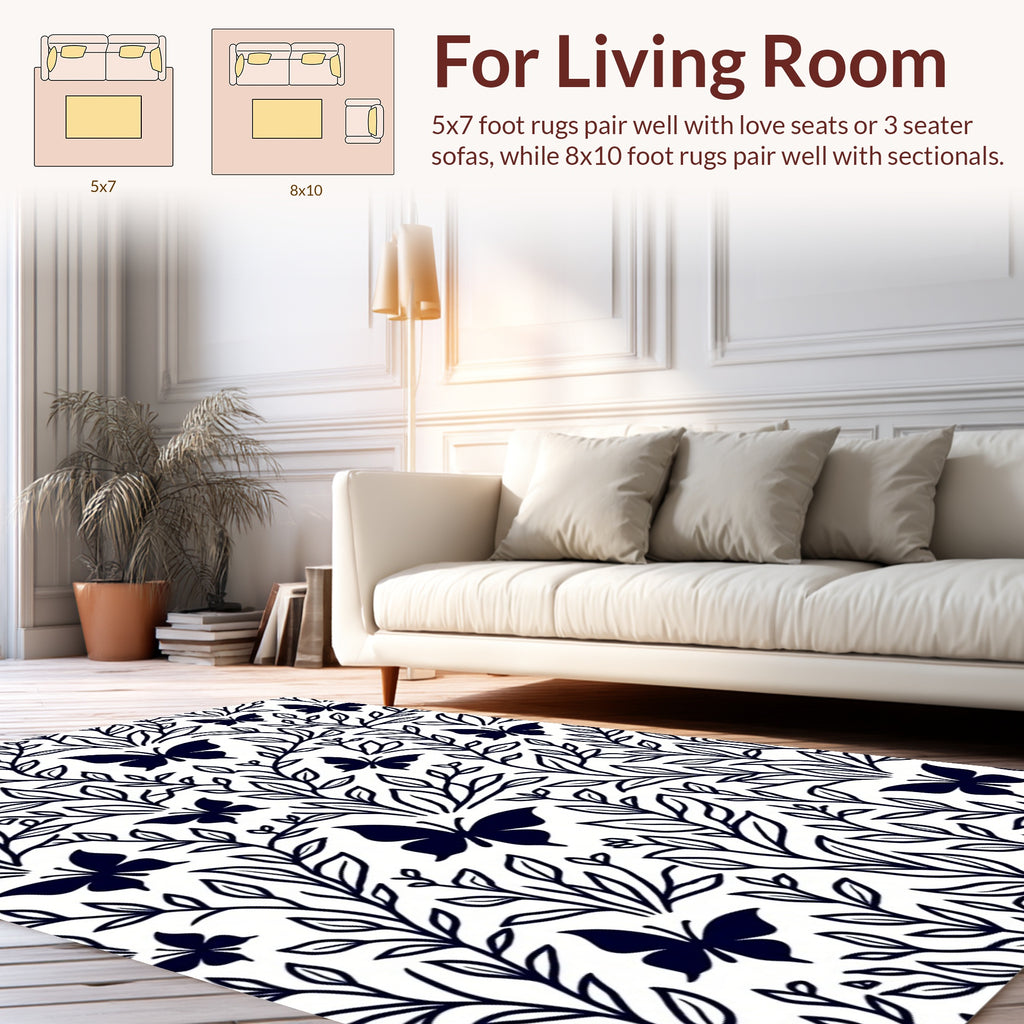 Classic Butterfly Vine Design Rug