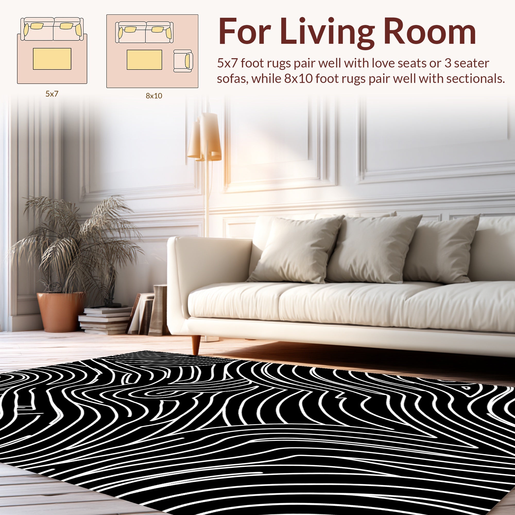 Abstract Swirls Pattern Rug