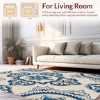 Intricate Blue Floral medallion Pattern Rug