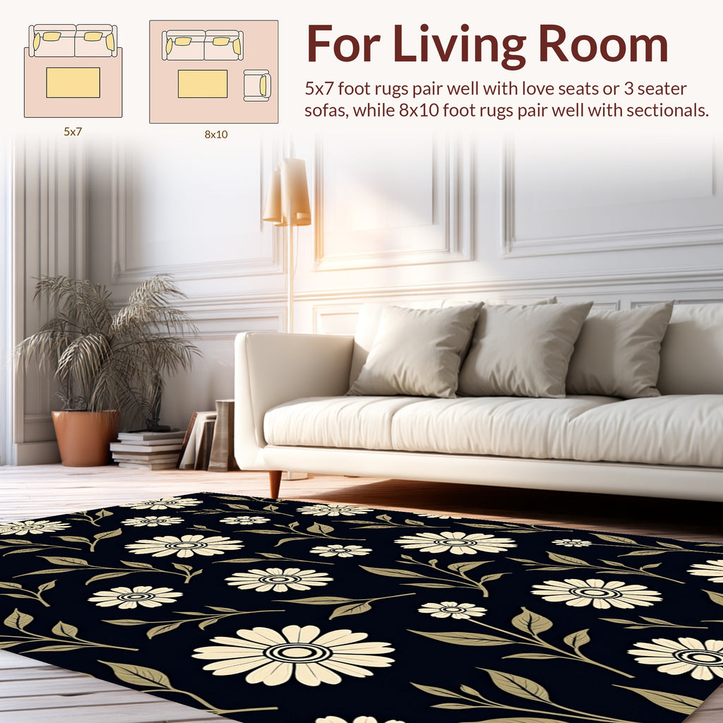 Nature Inspired Floral Pattern Rug