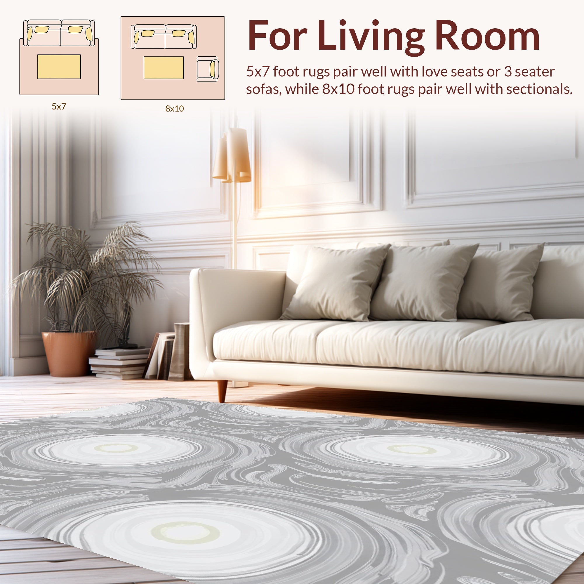 Modern Abstract Swirls Pattern Rug