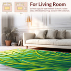 Green Blade Modern Line Art Rug