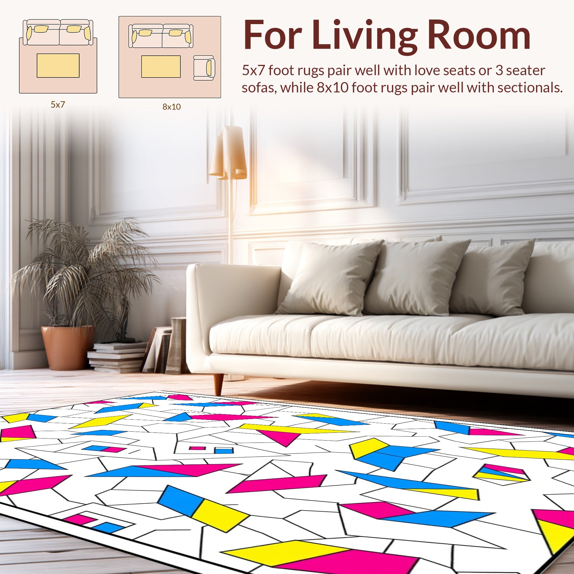 Abstract Geometric Shapes Lines Rug