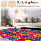 Vibrant Sunburst Mandala Pattern Rug