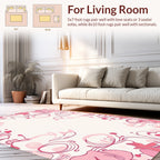 Pink Floral Swirl Elegant Design Rug