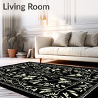 Cream Butterfly Garden Symmetry Rug