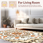 Mandala Floral Pattern With Earthy Tones Rug