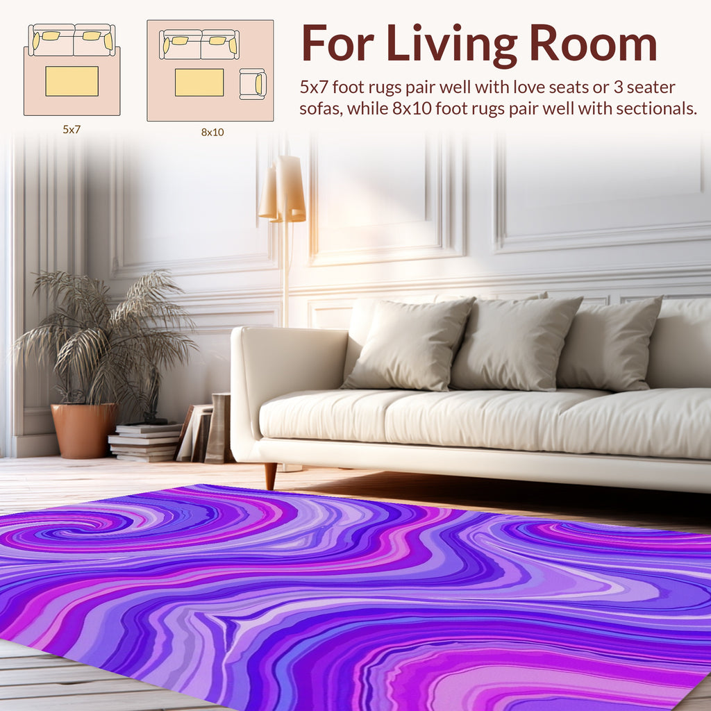 Swirling Purple Agate Pattern Rug