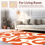 Organic Abstract Orange Cream Pattern Rug
