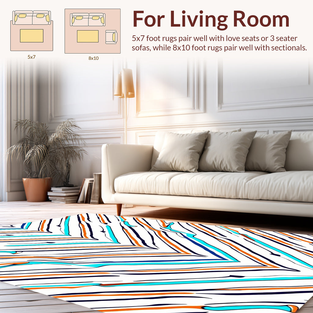 Bold Abstract Chevron Lines Rug
