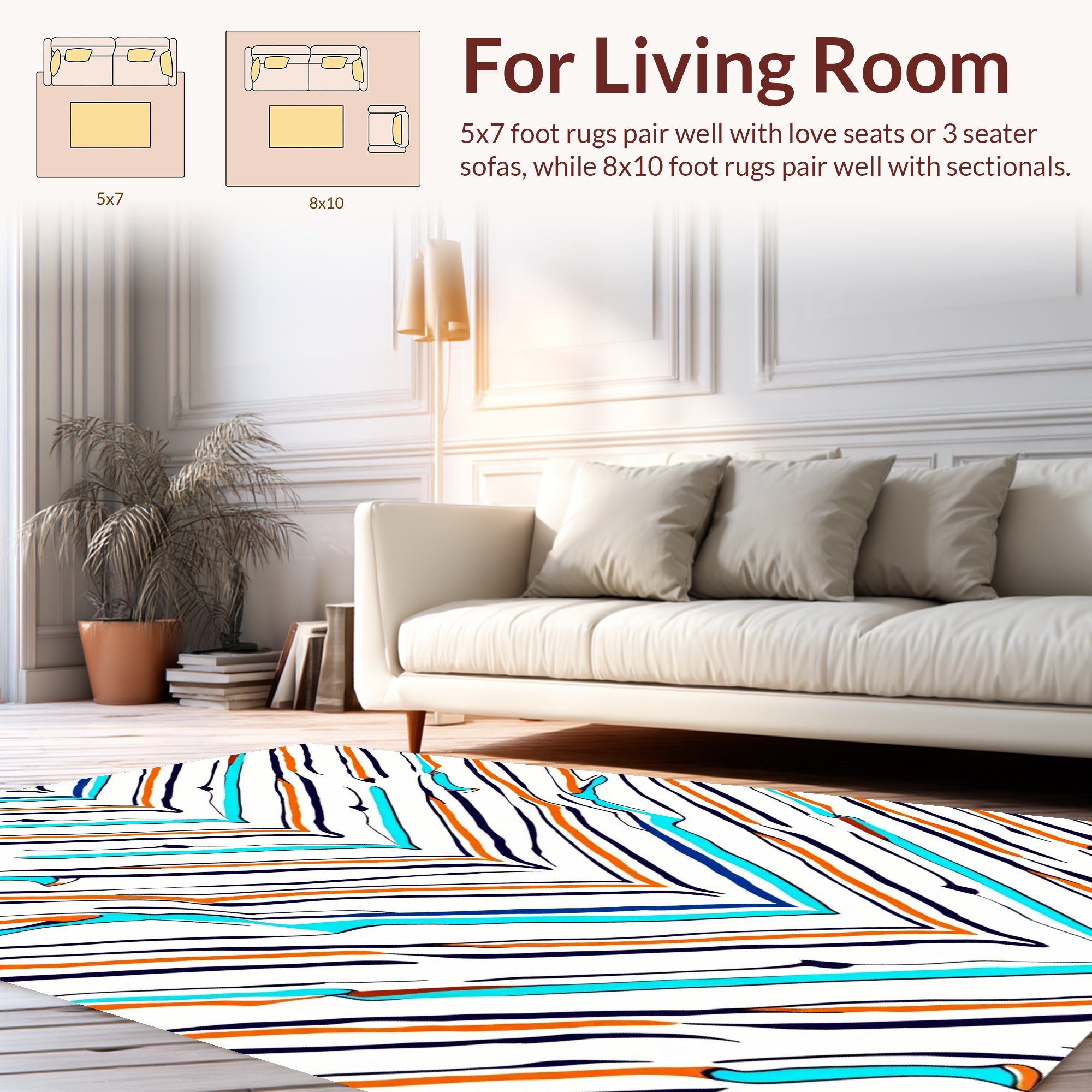 Bold Abstract Chevron Lines Rug