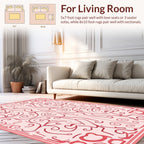 Abstract Red Swirls Shapes Rug