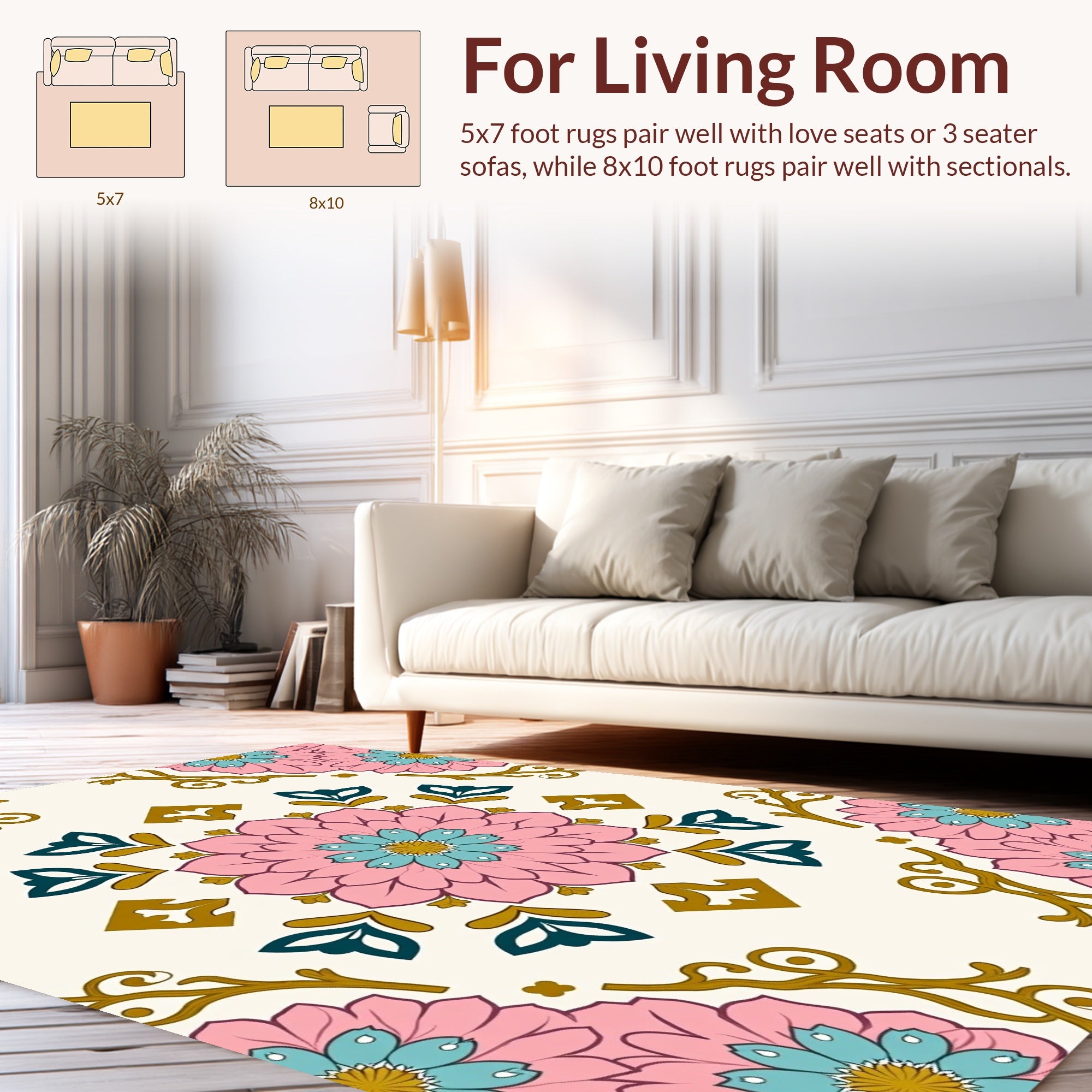 Floral Medallion With Accents Rug
