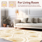 Golden Sunburst Swirl Pattern Rug