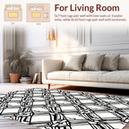Abstract Black White Diamond Pattern Rug