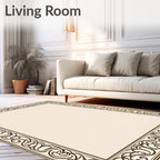 Elegant Swirl Border Pattern Rug