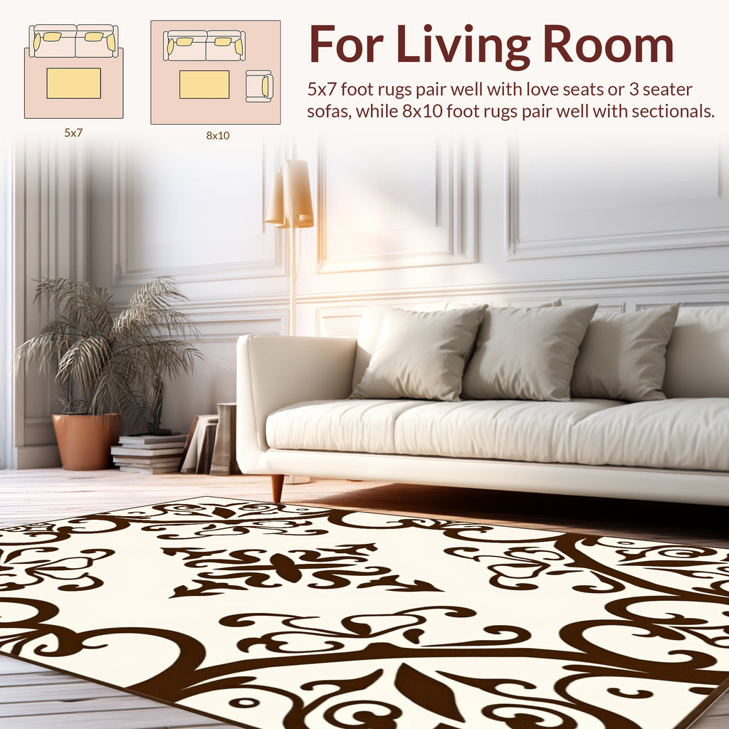 Classic Scrollwork Symmetry Pattern Rug