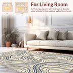 Abstract Navy Swirls Pattern Rug