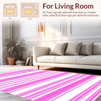 Pink White Wide Stripe Pattern Rug