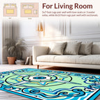 Coastal Compass Star Wave Pattern Rug