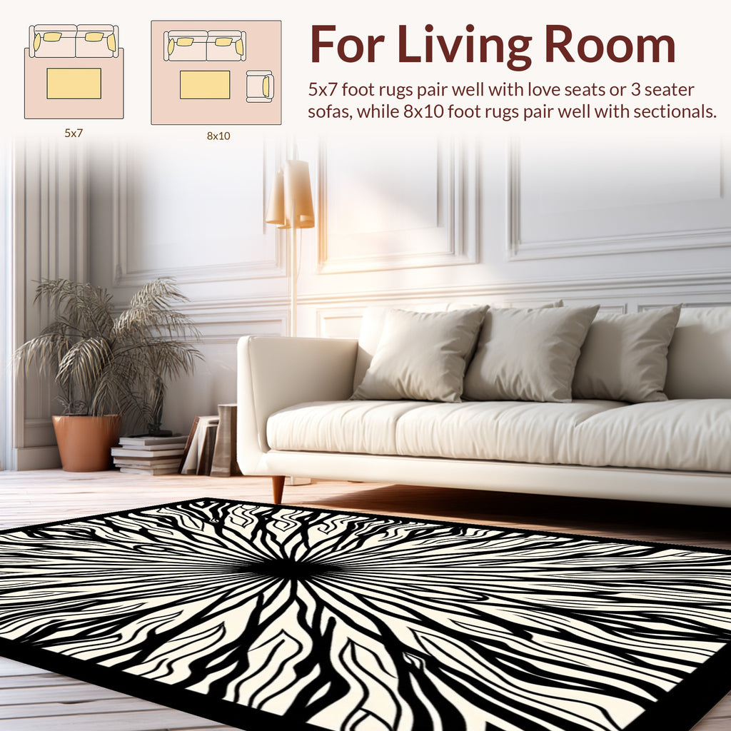 Abstract Radial Streak Pattern Rug