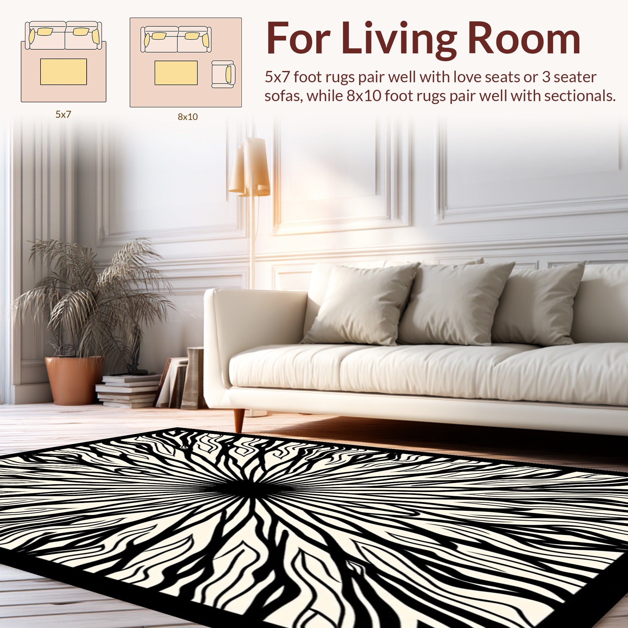 Abstract Radial Streak Pattern Rug