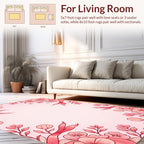 Pink Floral Ribbon Border Design Rug
