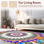 Vibrant Radial Patterned Abstract Rug