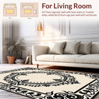 Classic Scrollwork Black Patterned Rug