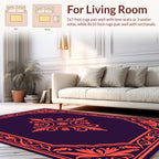 Ornate Coral Flourish Central Medallion Rug