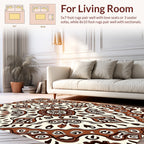 Brown Floral Mandala Pattern Rug