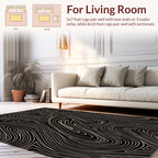 Black Tan Abstract Topographical Rug