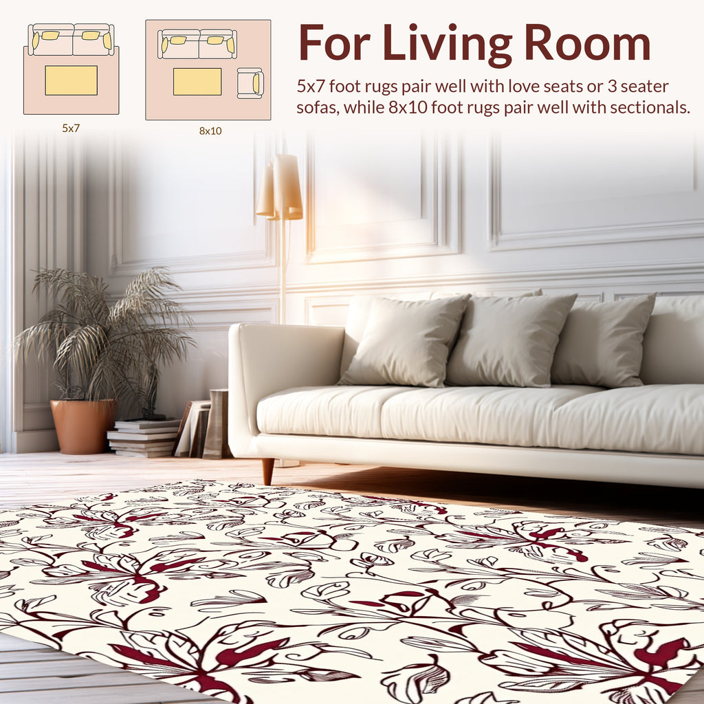 Vibrant Floral Vine Pattern Design Rug